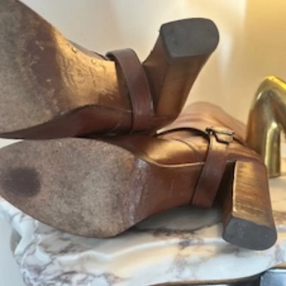 VINTAGE RARE MIU MIU Harness Italian Leather Heeled Luxury Boots - Size 8/8.5 N - Picture 10 of 16